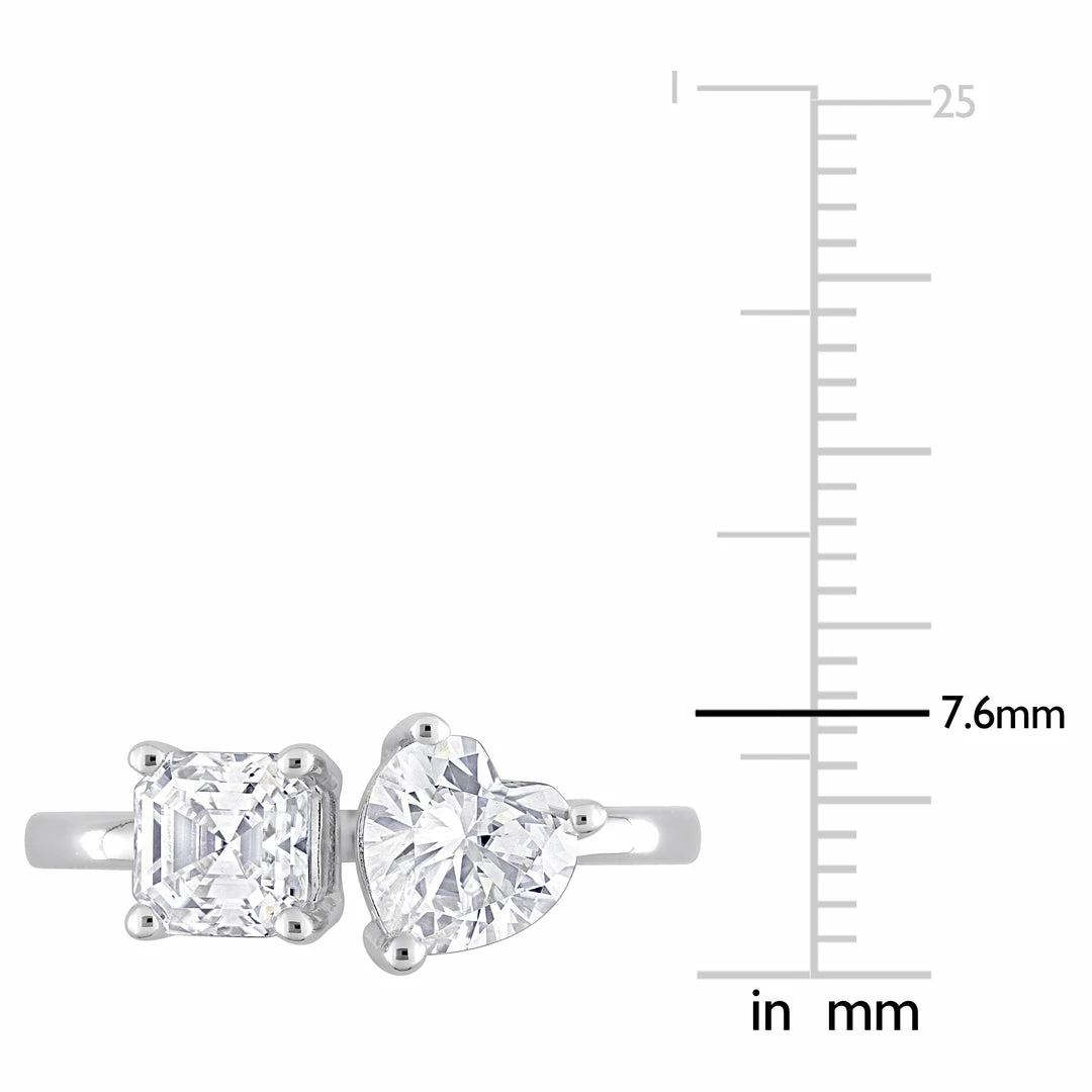 Flash Sale ๐ Mimi & Max 1 4/5 CT TGW Heart-Shape and Octagon Asscher-Cut Created Moissanite 2-Stone Ring in Sterling Silver for ๐ฉ women ๐ 5 Flash Sale ๐ Mimi & Max 1 4/5 CT TGW Heart-Shape and Octagon Asscher-Cut Created Moissanite 2-Stone Ring in Sterling Silver for ๐ฉ women ๐ - Image 3