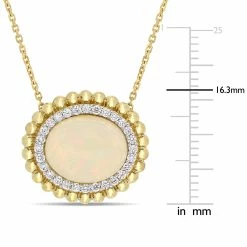 Best deal 🔔 Mimi & Max 3 1/2 CT TGW Oval-Cut Ethiopian Opal and 1/4 CT TW Diamond Necklace in 14K Yellow Gold for 👩 women 👍 -Mimi & Max Shop 00c3cf31ecc54861bc6c940cc209d2aa 448c59aa e632 4675 8c84 598d09955190 1080x