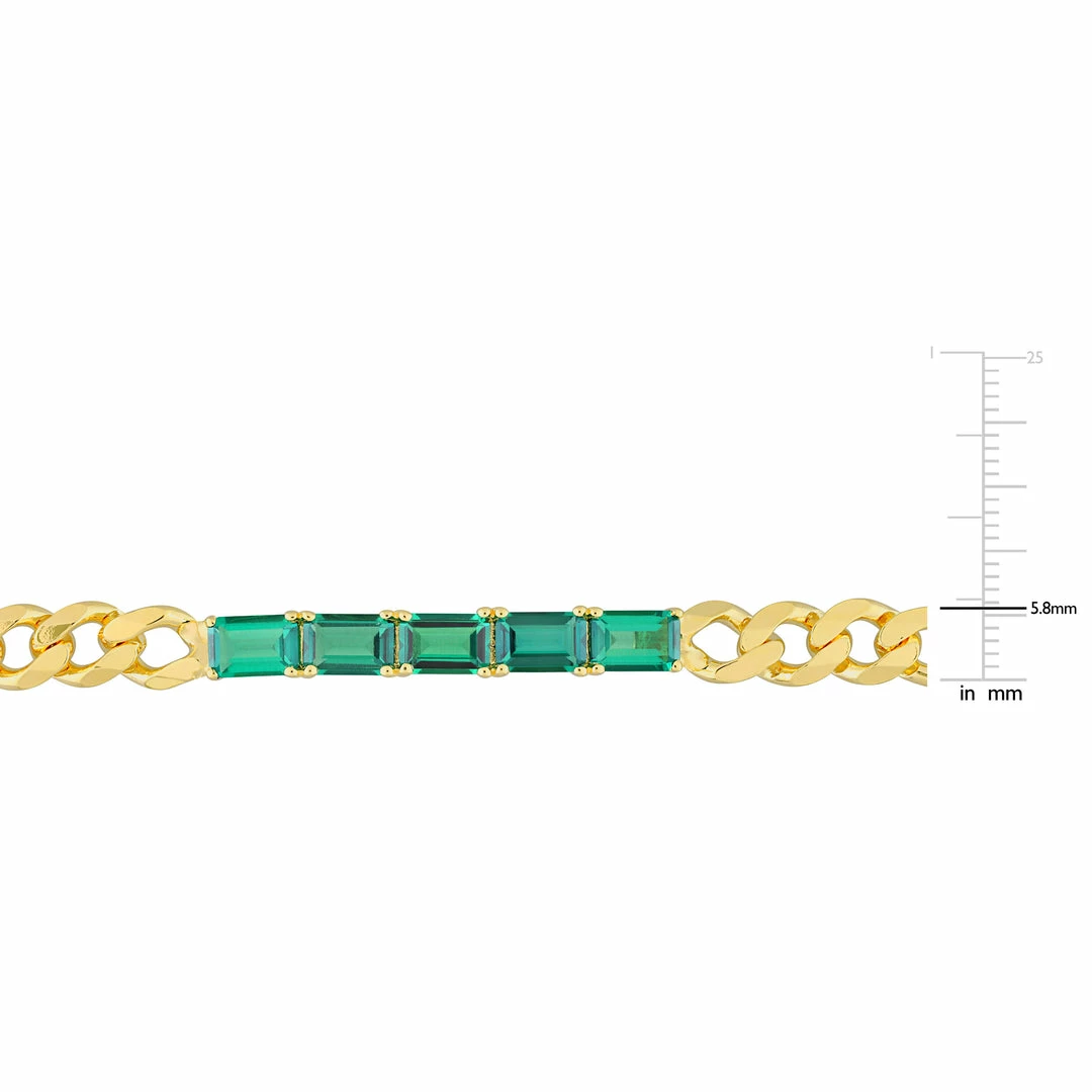 Wholesale โ Mimi & Max 2 1/4 CT TGW Created Emerald Birthstone Link Bracelet in Yellow Plated Sterling Silver for ๐ฉ women ๐ฏ 4 Wholesale โ Mimi & Max 2 1/4 CT TGW Created Emerald Birthstone Link Bracelet in Yellow Plated Sterling Silver for ๐ฉ women ๐ฏ - Image 2