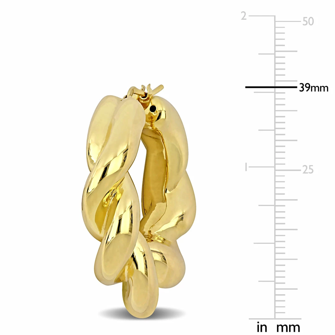 New ๐ Mimi & Max 39 MM Hoop Earrings in Yellow Plated Sterling Silver for ๐ฉ women ๐ 4 New ๐ Mimi & Max 39 MM Hoop Earrings in Yellow Plated Sterling Silver for ๐ฉ women ๐ - Image 2