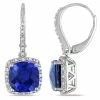 Best Pirce 💯 Mimi & Max 6 1/2 CT TGW Created Blue Sapphire and 1/5 CT TW Diamond Leverback Halo Earrings in Sterling Silver for 👩 women ⭐ -Mimi & Max Shop 079589afd3a044ff9e36244b9a7066dc 1080x