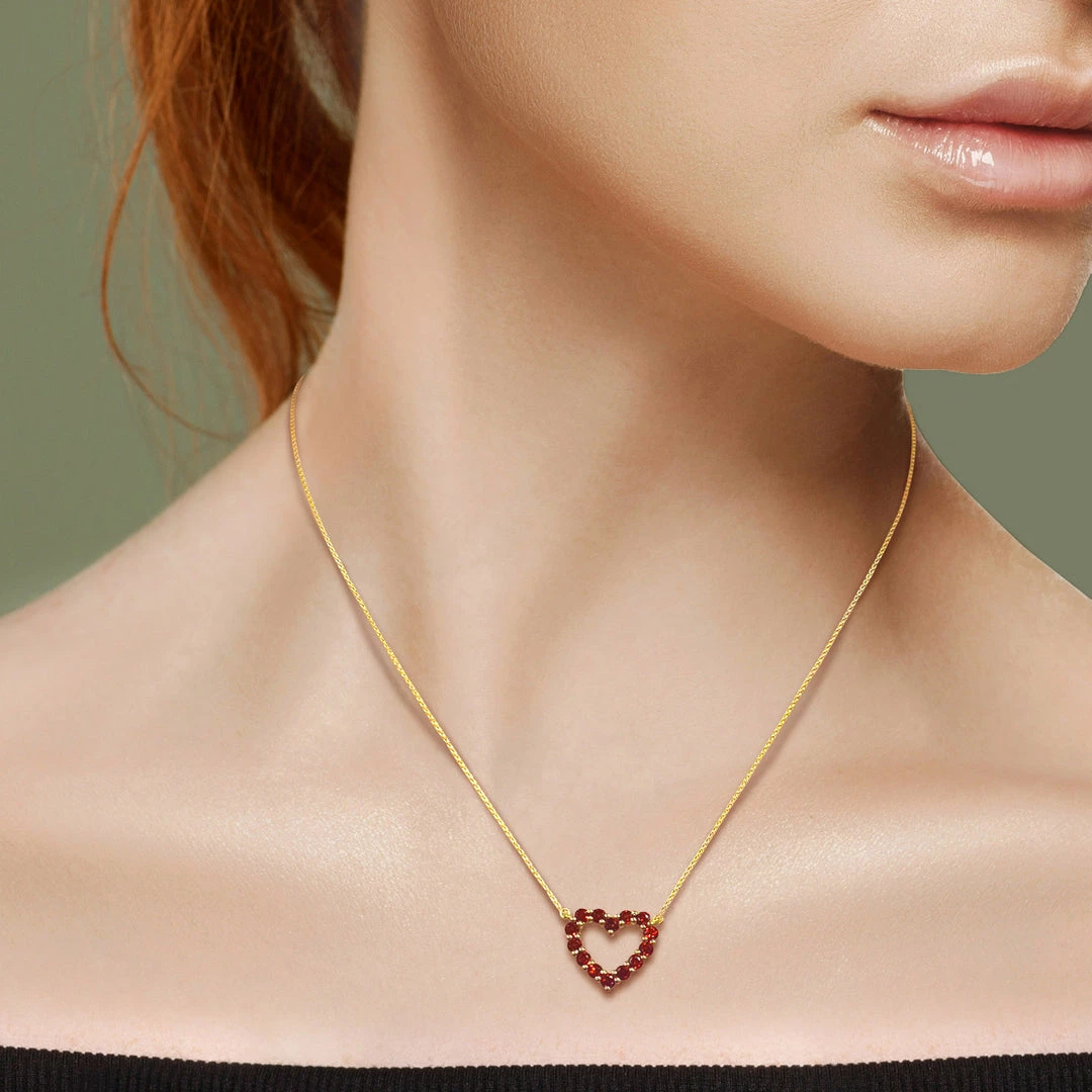 Hot Sale โ๏ธ Mimi & Max 1 1/4ct TGW Garnet Heart Pendant with Chain in 10k Yellow Gold - 17 in. for ๐ฉ women ๐ 6 Hot Sale โ๏ธ Mimi & Max 1 1/4ct TGW Garnet Heart Pendant with Chain in 10k Yellow Gold - 17 in. for ๐ฉ women ๐ - Image 4