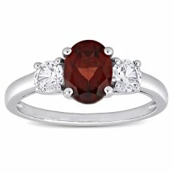 Best deal 🎉 Mimi & Max Oval Cut Garnet and Created White Sapphire 3-Stone Ring in Sterling Silver for 👩 women 🎉 -Mimi & Max Shop 08a776e1b9584c34bcf324a0800adc3d fee3a871 d37e 44d5 a222 12b18cc6e3b9 1080x