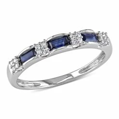 Hot Sale ๐ Mimi & Max 1/2 CT TGW Sapphire and Diamond Accent Eternity Ring in 10K White Gold for ๐ฉ women ๐