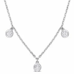 Top 10 💯 Mimi & Max 3/5 CT TW Diamond Station Necklace in 14K White Gold for 👩 women 🎉