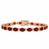 Top 10 🧨 Mimi & Max 19 5/8 CT TGW Garnet and White Sapphire Tennis Bracelet in Rose Plated Sterling Silver for 👩 women 🧨
