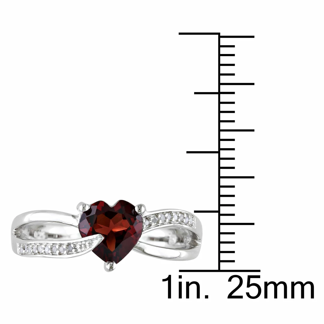 Best Sale โ๏ธ Mimi & Max Garnet and Diamond Heart Crossover Ring in Sterling Silver for ๐ฉ women ๐ 5 Best Sale โ๏ธ Mimi & Max Garnet and Diamond Heart Crossover Ring in Sterling Silver for ๐ฉ women ๐ - Image 3