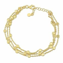 Buy 💯 Mimi & Max Multi-Strand Chain Bracelet in 18k Yellow Gold Plated Sterling Silver, 7.5 in for 👩 women 🌟