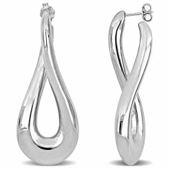 Top 10 👏 Mimi & Max 55 MM Oval Twist Hoop Earrings in Sterling Silver for 👩 women 🧨