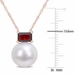Outlet 👍 Mimi & Max 11-12mm Cultured Freshwater Pearl and 3/4 CT TGW Baguette Garnet Stud Pendant with Chain in 10k Rose Gold for 👩 women 🧨 -Mimi & Max Shop 192b80bf02374387afd14c3c892c085f 751d90b1 d393 4d83 9db1 fa8f2a694f58 1080x