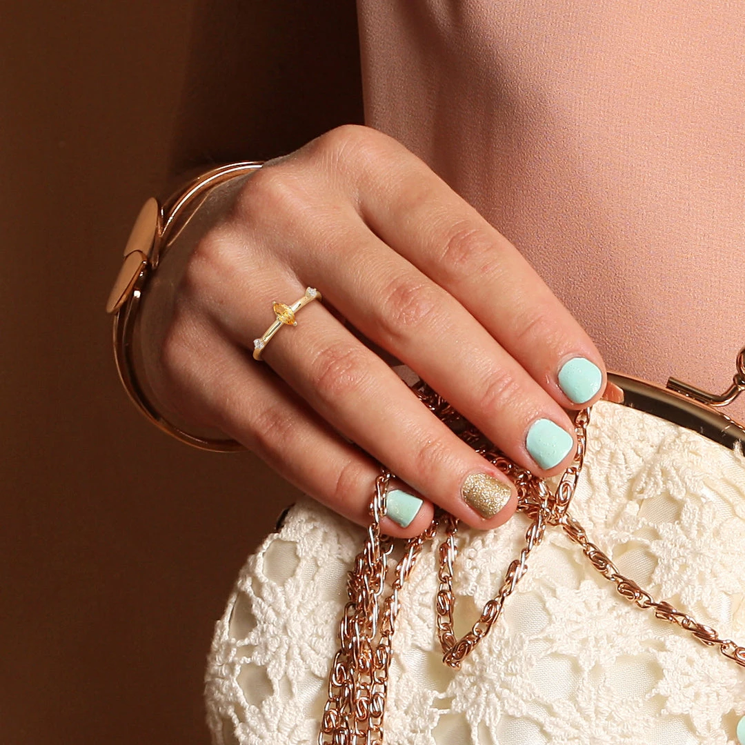 Best deal 🔥 Mimi & Max 1/3 CT TGW Marquise Citrine and White Topaz Stackable Ring in 10k Yellow Gold for 👩 women 💯 6 Best deal 🔥 Mimi & Max 1/3 CT TGW Marquise Citrine and White Topaz Stackable Ring in 10k Yellow Gold for 👩 women 💯 - Image 4