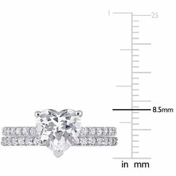 Flash Sale 👍 Mimi & Max 3 CT TGW Heart Cut Created White Sapphire Engagement Ring and Matching Eternity Ring 2pc Set in 10K White Gold for 👩 women 🛒 -Mimi & Max Shop 1d6e9f9fc8514a4284fd928dfa81f944 87c9c332 7545 45fe bc36 f071fefd55f7 1080x