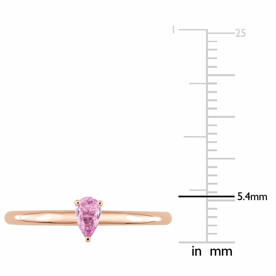 Flash Sale ⌛ Mimi & Max 1/4 CT TGW Pear Pink Sapphire Stackable Ring in 10k Rose Gold for 👩 women 🌟 4 Flash Sale ⌛ Mimi & Max 1/4 CT TGW Pear Pink Sapphire Stackable Ring in 10k Rose Gold for 👩 women 🌟 - Image 2