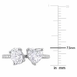 Cheap 😀 Mimi & Max 2 1/8 CT TGW Oval and Heart-Shape Created Moissanite Two Stone Ring in Sterling Silver for 👩 women 🔥 -Mimi & Max Shop 1f16e236dd7a4c398d8ac13087b16226 3f633392 2458 4dfc adbe edbdd4dff75e 1080x