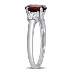 Best deal 🎉 Mimi & Max Oval Cut Garnet and Created White Sapphire 3-Stone Ring in Sterling Silver for 👩 women 🎉 -Mimi & Max Shop 1faa02458d87451e8dc2c2a3ba1e7626 651f8e95 99bd 40c7 b304 ab4268199229 1080x