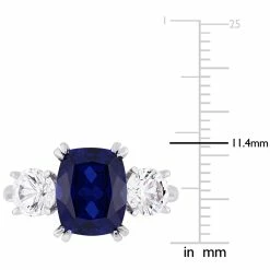 Best reviews of 👍 Mimi & Max 6 1/10 CT TGW Cushion-Cut Created Blue and Created White Sapphire Three-Stone Ring in 10K White Gold for 👩 women 💯 -Mimi & Max Shop 219b51282db6483a97eae39c5f323731 33d49136 5f47 4a43 ab1e ba4b5ae714a9 1080x