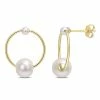 Best deal ❤️ Mimi & Max 3-7.5 MM Cultured Freshwater Pearl Hoop Earrings in 14k Yellow Gold for 👩 women ⌛