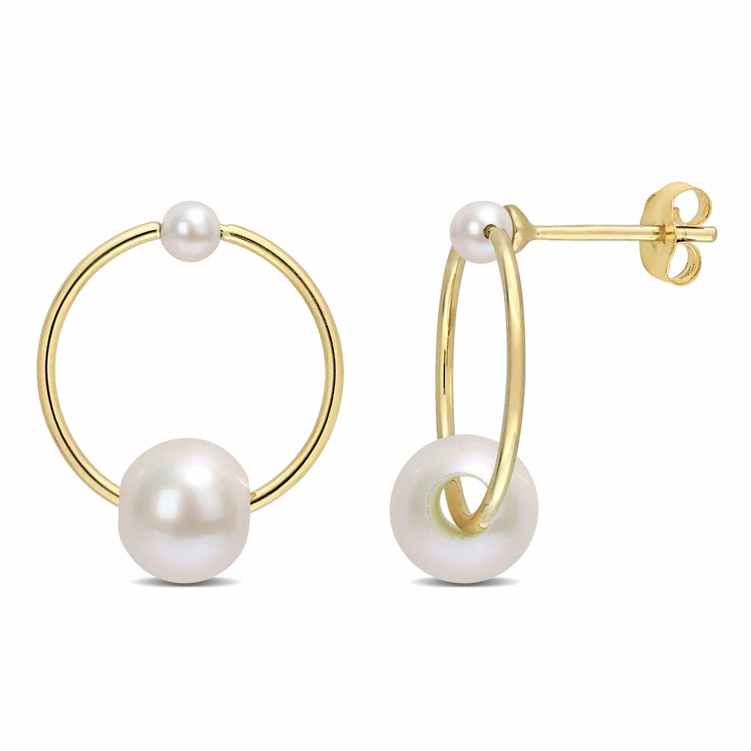 Best deal โค๏ธ Mimi & Max 3-7.5 MM Cultured Freshwater Pearl Hoop Earrings in 14k Yellow Gold for ๐ฉ women โ 3 Best deal โค๏ธ Mimi & Max 3-7.5 MM Cultured Freshwater Pearl Hoop Earrings in 14k Yellow Gold for ๐ฉ women โ