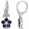 Cheap 😀 Mimi & Max 1 1/2 CT TGW Blue Sapphire and 1/7 CT TW Diamond Floral Leverback Earrings in 10K White Gold for 👩 women ⌛ -Mimi & Max Shop 2663b3ac4db947f19e2d58a3e5868b47 1080x