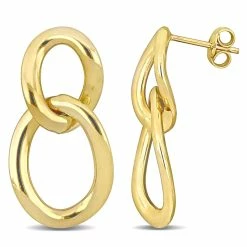 Best Pirce 🎁 Mimi & Max Open Oval Double Link Earrings in 10K Yellow Gold for 👩 women 🤩