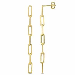Brand new 🎁 Mimi & Max Paperclip Link Drop Earrings in 14K Yellow Gold for 👩 women 😍