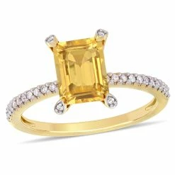 Deals 💯 Mimi & Max 1 1/2 CT TGW Citrine and 1/10 CT TW Diamond Ring in 10k Yellow Gold for 👩 women ⭐