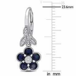 Cheap 😀 Mimi & Max 1 1/2 CT TGW Blue Sapphire and 1/7 CT TW Diamond Floral Leverback Earrings in 10K White Gold for 👩 women ⌛ -Mimi & Max Shop 2b2446c9e9334a4e96cb27bd925fedf1 1080x