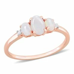 Best deal 😉 Mimi & Max 2/5 CT TGW Opal and Diamond Accent 3-Stone Ring in 10K Rose Gold for 👩 women 😍