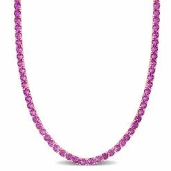 Brand new ❤️ Mimi & Max 33 CT TGW Pink Cubic Zirconia Tennis Necklace in Rose Plated Sterling Silver for 👩 women 😉