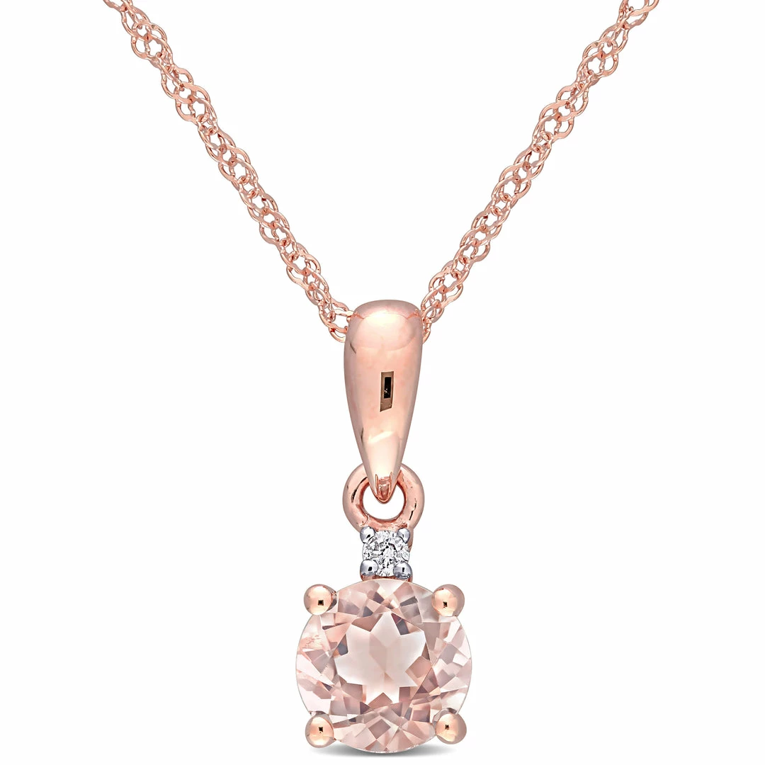 New ๐ Mimi & Max Morganite and Diamond Pendant with Chain in 10k Rose Gold for ๐ฉ women โ 3 New ๐ Mimi & Max Morganite and Diamond Pendant with Chain in 10k Rose Gold for ๐ฉ women โ