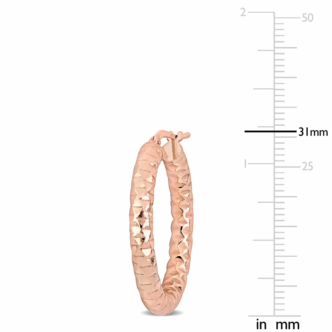 Deals ๐ Mimi & Max 31 MM Diamond Cut Hoop Earrings in Rose Plated Sterling Silver for ๐ฉ women ๐ฏ 4 Deals ๐ Mimi & Max 31 MM Diamond Cut Hoop Earrings in Rose Plated Sterling Silver for ๐ฉ women ๐ฏ - Image 2