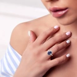 Best Pirce 🎉 Mimi & Max 3 1/2 CT TGW Oval Diffused Sapphire Halo Ring with 2/5 CT TW Diamonds in 14K White Gold for 👩 women 😀 -Mimi & Max Shop 30bcf581a64b4151b30579d7f3bca400 4d94a61d 7a48 4f44 a7b0 5f49bc217c9f 1080x