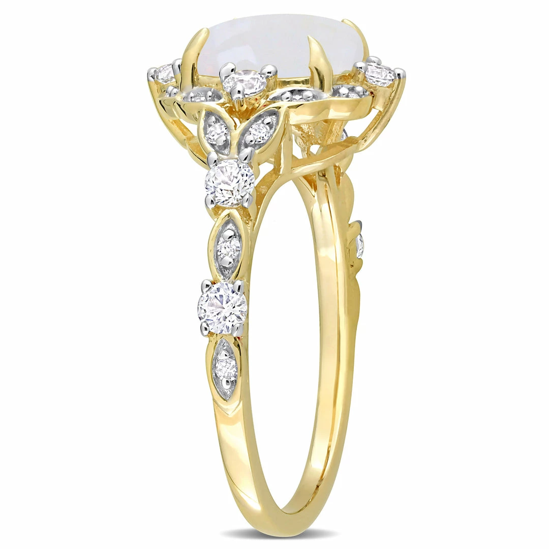 Cheap โ Mimi & Max 1 4/5 CT TGW Cushion Cut Opal and Diamond Accent Halo Vintage Design Ring in 10K Yellow Gold for ๐ฉ women ๐ 4 Cheap โ Mimi & Max 1 4/5 CT TGW Cushion Cut Opal and Diamond Accent Halo Vintage Design Ring in 10K Yellow Gold for ๐ฉ women ๐ - Image 2