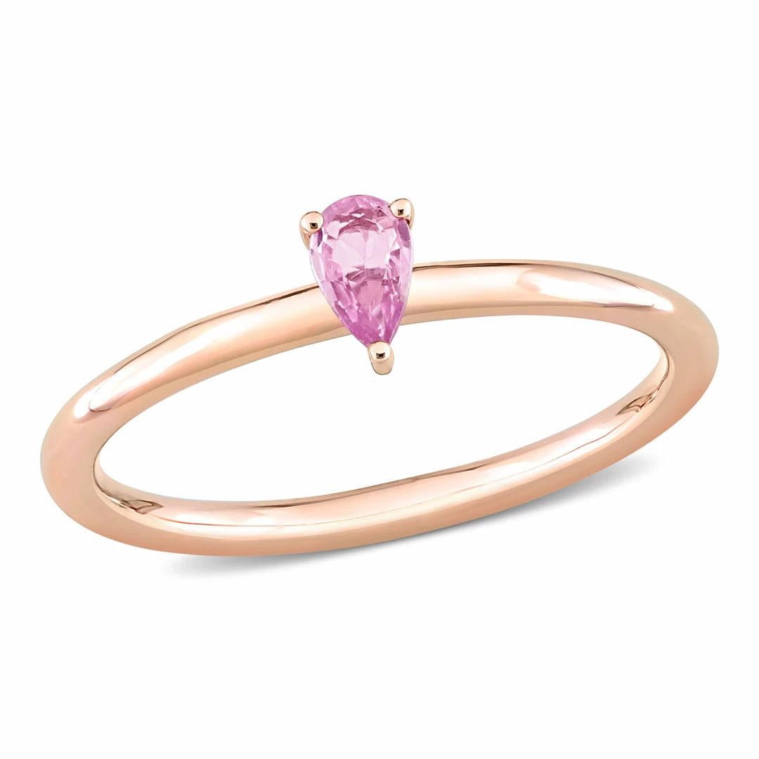 Flash Sale ⌛ Mimi & Max 1/4 CT TGW Pear Pink Sapphire Stackable Ring in 10k Rose Gold for 👩 women 🌟 3 Flash Sale ⌛ Mimi & Max 1/4 CT TGW Pear Pink Sapphire Stackable Ring in 10k Rose Gold for 👩 women 🌟