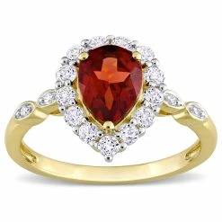 Promo ⌛ Mimi & Max 1 7/8 CT TGW Pear Shape Garnet and White Topaz and Diamond-Accent Halo Ring in 10k Yellow Gold for 👩 women 🤩 -Mimi & Max Shop 3614623a63b349a381d41051b4809bd2 b42c706e 08bc 40db 9da0 b7ff4bb77374 1080x