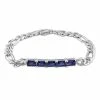 Best Pirce 🥰 Mimi & Max 4 3/4 CT TGW Created Blue Sapphire Birthstone Link Bracelet in Sterling Silver for 👩 women 🎁 -Mimi & Max Shop 3a7aebca339a454481f325151179d9c8 1080x