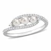 New 😀 Mimi & Max Cultured Freshwater Pearl and 1/5 CT TDW Diamond Bypass Ring in 14k White Gold for 👩 women 🤩 -Mimi & Max Shop 3a835fbe0caf46fb8828c3d0a9bd8774 1080x