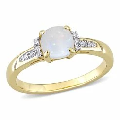 Buy 👏 Mimi & Max 1/2 CT TGW Opal and Diamond Accent Geometric Ring in 10K Yellow Gold for 👩 women ✔️