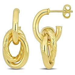 Cheap ๐ Mimi & Max Open Huggie Hoop with Open Oval Drop Earrings in 10K Yellow Gold for ๐ฉ women ๐ฅฐ