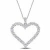 Best deal 😍 Mimi & Max 2 2/5 CT DEW Created Moissanite Heart Pendant with Chain in Sterling Silver for 👩 women 🥰