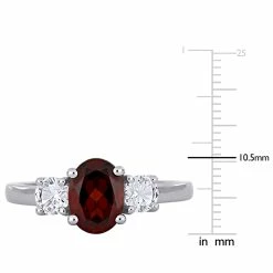 Best deal 🎉 Mimi & Max Oval Cut Garnet and Created White Sapphire 3-Stone Ring in Sterling Silver for 👩 women 🎉 -Mimi & Max Shop 437d3ee84b4c46fa9e73bbd395970d1b f5fffdc8 1df1 4bec 8176 0e4d8ce26597 1080x