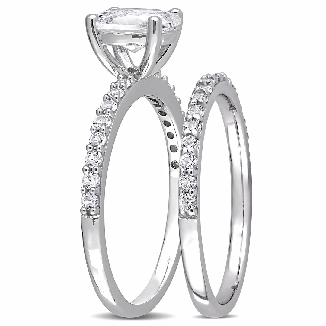 Deals ๐ Mimi & Max 2 3/4 CT TGW Oval Cut Created White Sapphire Engagement Ring and Matching Eternity Ring 2pc Set in 10K White Gold for ๐ฉ women ๐ 4 Deals ๐ Mimi & Max 2 3/4 CT TGW Oval Cut Created White Sapphire Engagement Ring and Matching Eternity Ring 2pc Set in 10K White Gold for ๐ฉ women ๐ - Image 2