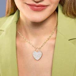 Best Pirce 🔥 Mimi & Max 4 1/2 CT TGW Created White Sapphire Heart Pave Pendant with Chain in Yellow Plated Sterling Silver for 👩 women 😀 -Mimi & Max Shop 48b2e4744f104e05aa7644a288df51b1 95b1521a 76e2 4a99 a9e4 8c0b935f0234 1080x