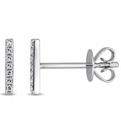 Best reviews of 👍 Mimi & Max Diamond Bar Earrings in 14K White Gold for 👩 women 🔔