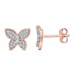 Cheap ๐ Mimi & Max 1/5 CT TW Diamond Butterfly Stud Earrings in 10K Rose Gold for ๐ฉ women ๐ฅฐ