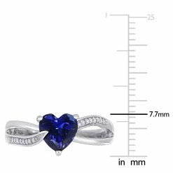 Best deal ⌛ Mimi & Max 1 7/8 CT TGW Created Blue Sapphire and Diamond Heart Crossover Ring in Sterling Silver for 👩 women ⌛ -Mimi & Max Shop 4d0d75ab0b894b1b8090ffeff5fa45b2 1080x