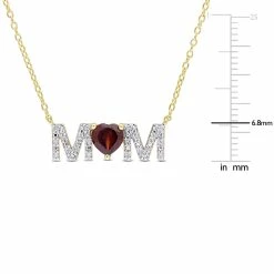 Hot Sale 😉 Mimi & Max 4/5 CT TGW Heart Garnet and 1/10 CT TDW Diamond "MOM" Pendant with Chain in Yellow Plated Sterling Silver for 👩 women 🧨 -Mimi & Max Shop 4d252dca78934ca2bca88f8262cdcaeb 968e67f4 b0cc 4f50 8005 bd1ef8457391 1080x