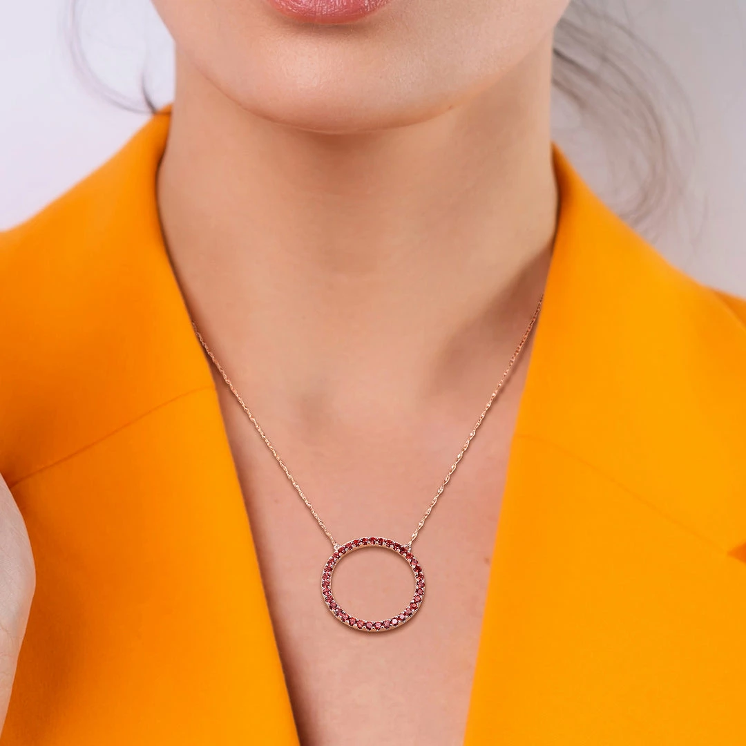 Hot Sale ๐งจ Mimi & Max 1 3/8 CT TGW Garnet Open Circle Pendant with Chain in 10k Rose Gold for ๐ฉ women ๐ 6 Hot Sale ๐งจ Mimi & Max 1 3/8 CT TGW Garnet Open Circle Pendant with Chain in 10k Rose Gold for ๐ฉ women ๐ - Image 4