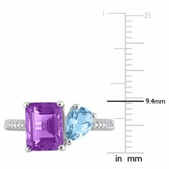 Best Pirce ⭐ Mimi & Max 3 1/10 CT TGW Sky Blue Topaz and Amethyst with 1/10 CT TW Diamond 2-Stone Toi et Moi Ring in Sterling Silver for 👩 women 🛒 -Mimi & Max Shop 4fd8e8950bf64780bb98b0faee98da25 b17079eb f78e 430f af31 bbe02fa863f9 1080x