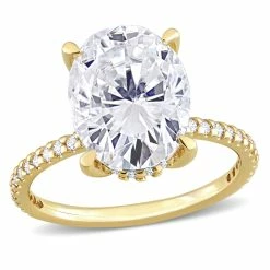 Best reviews of 💯 Mimi & Max 4 7/8 CT DEW Oval Created Moissanite Engagement Ring in 10K Yellow Gold for 👩 women ✨